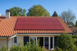 panneaux solaires rouges