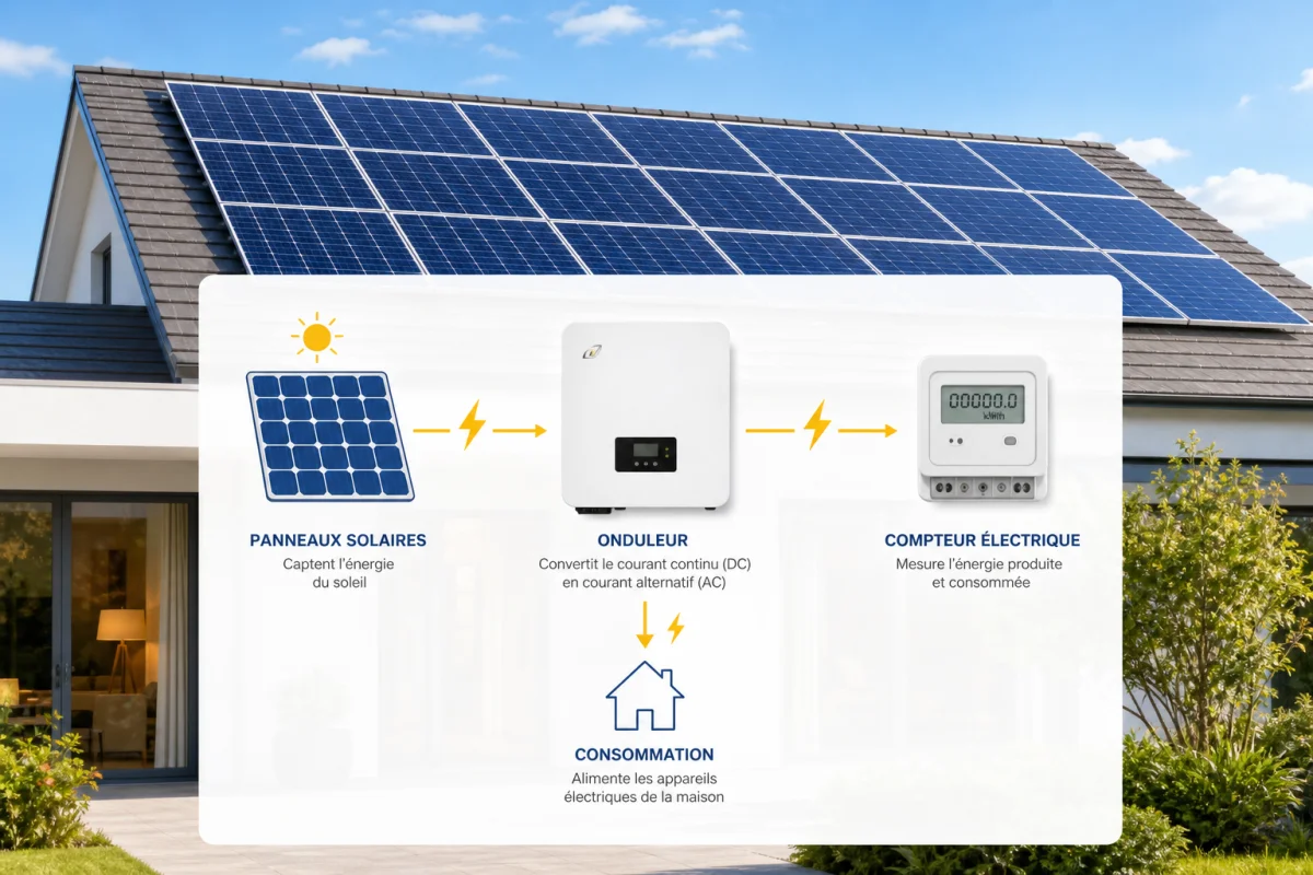 schéma branchement panneaux solaires